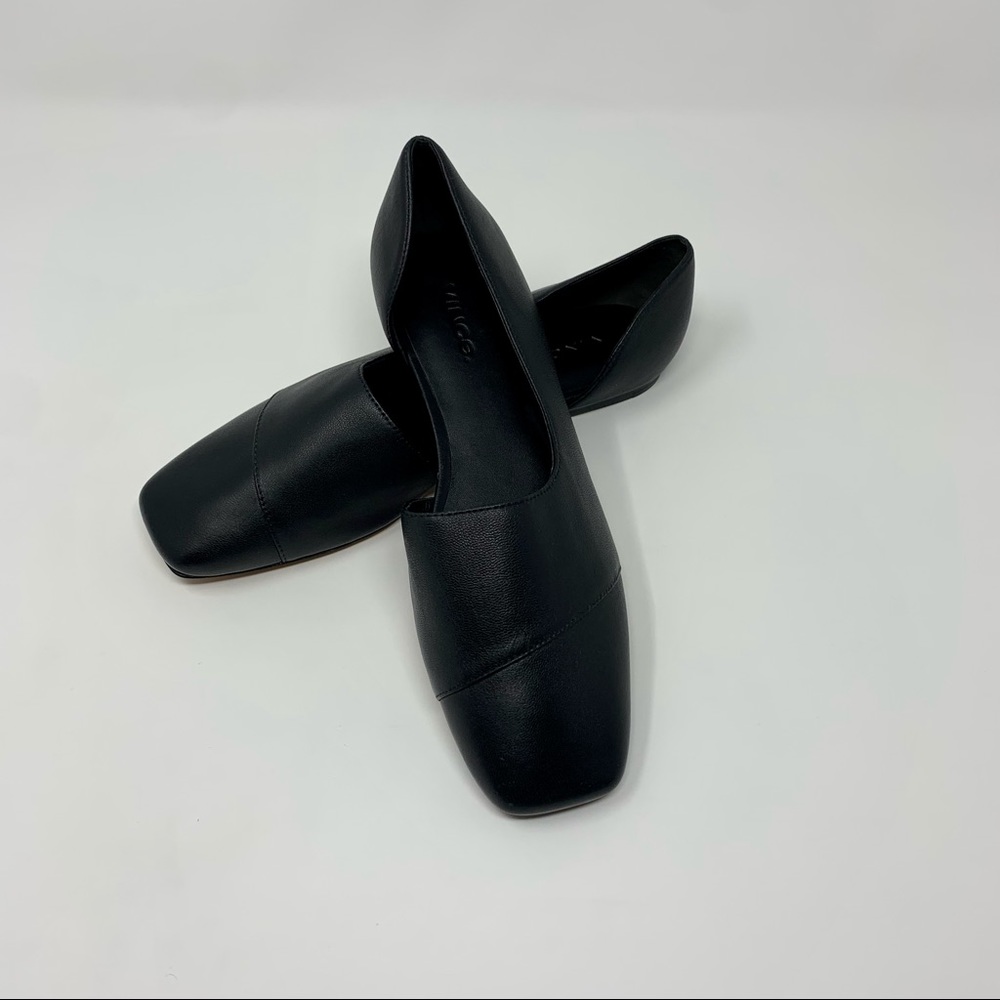 VINCE Black Leather Cyder D’Orsay Flats 6.5